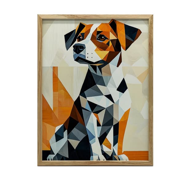 Dog in Geometry Dog in Geometry, 60x90 cm, sort aluminiumsramme, 230 gsm mat papir
