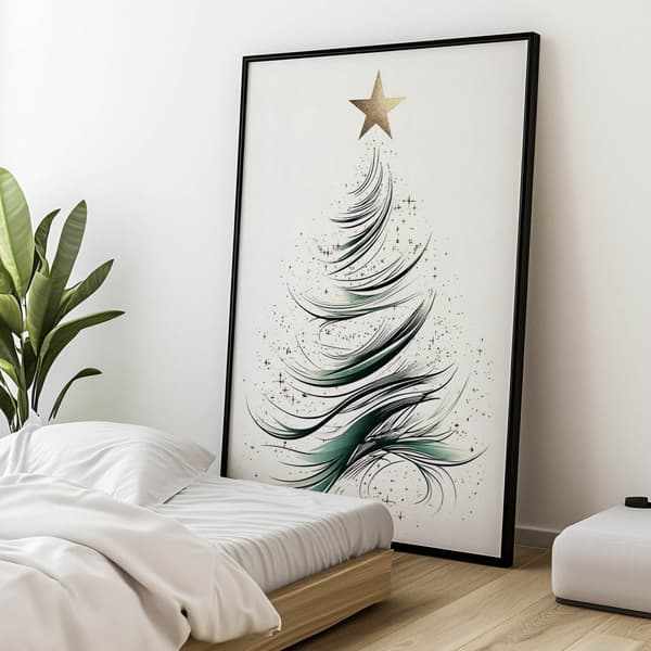 Christmas Glow Christmas Glow, 70x100 cm, mørkebrun træramme, 230 gsm mat papir