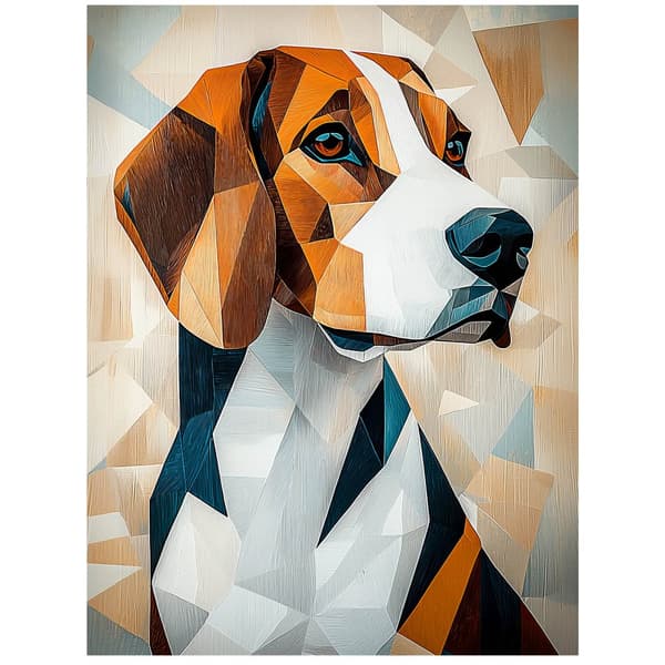 Geometrinen koira Geometrinen koira, 30x40 cm, kehystämätön, premium canvas paareilla