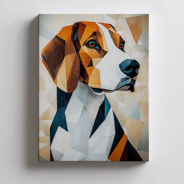 Geometrinen koira Geometrinen koira, 30x40 cm, kehystämätön, premium canvas paareilla