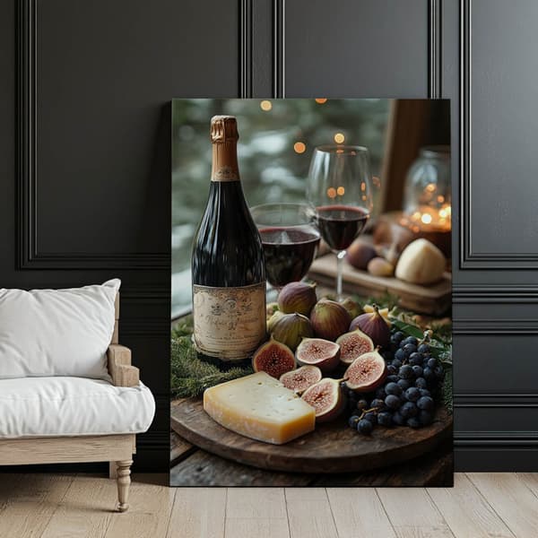 Rustik vinteratmosfære Rustik vinteratmosfære, 60x90 cm, guld aluminiumsramme, 230 gsm mat papir