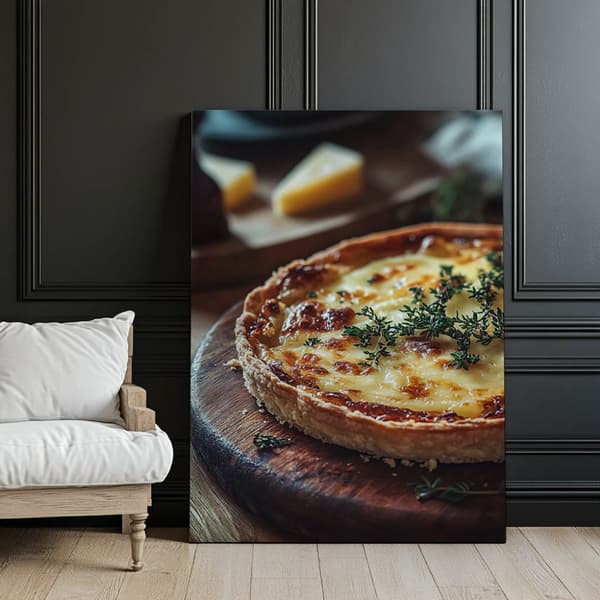Fransk ostetærte Fransk ostetærte, 30x40 cm, stel af lys egetræstræ, 230 gsm mat papir