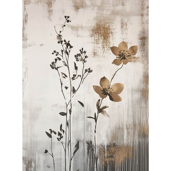 Blomsterminimalisme Blomsterminimalisme, 70x100 cm, lys egetræsramme, 230 gsm mat papir