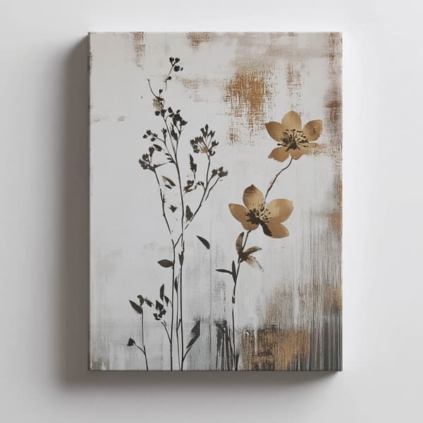 Blomsterminimalisme Blomsterminimalisme, 70x100 cm, lys egetræsramme, 230 gsm mat papir