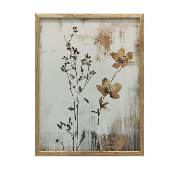 Blomsterminimalisme Blomsterminimalisme, 70x100 cm, lys egetræsramme, 230 gsm mat papir