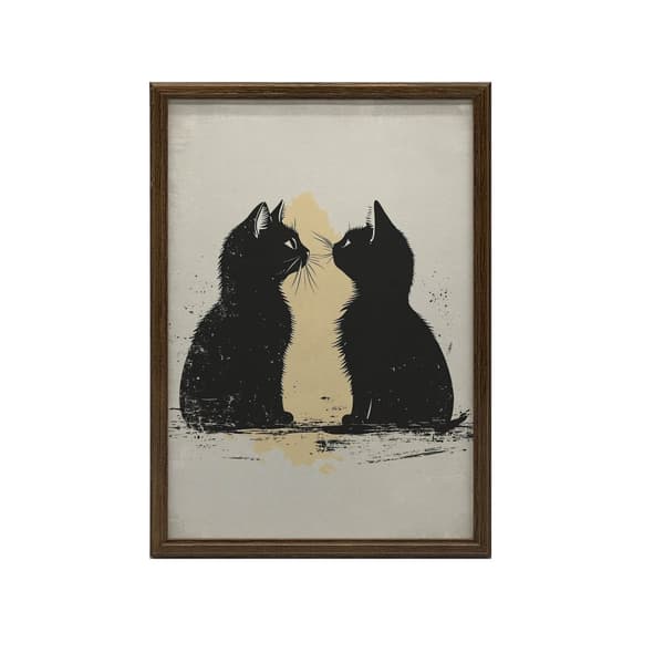 Love in Cat Style Love in Cat Style, 30x40 cm, lys egetræsramme, 230 gsm mat papir
