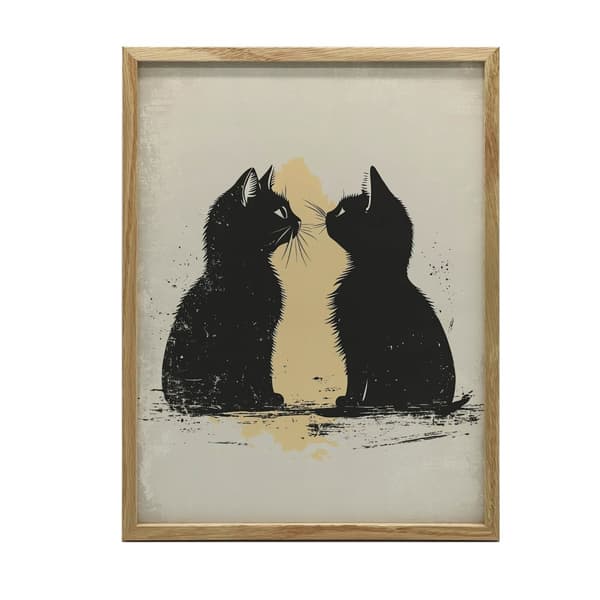 Love in Cat Style Love in Cat Style, 30x40 cm, lys egetræsramme, 230 gsm mat papir