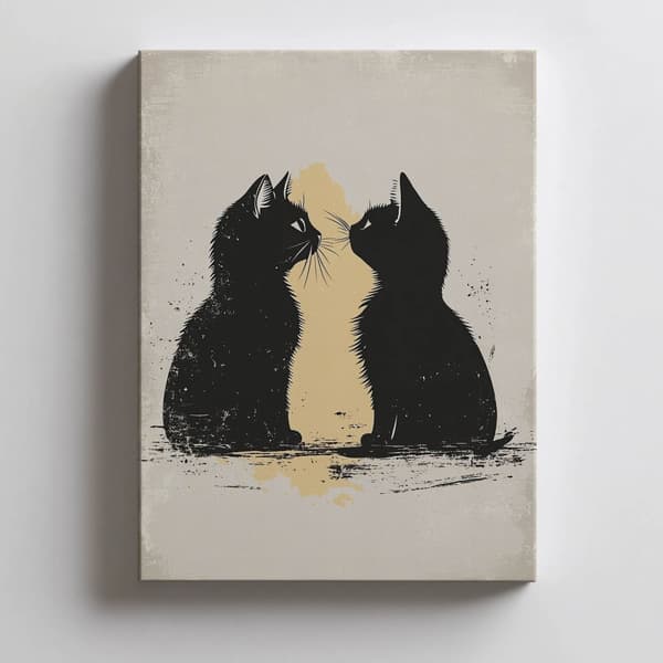 Love in Cat Style Love in Cat Style, 50x70 cm, guld aluminiumram, 230 gsm matt papper