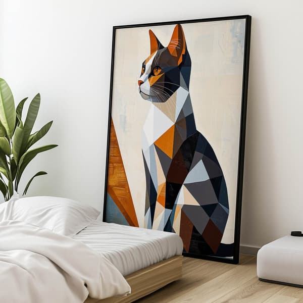 Geometry of Cat in Modern Landscape Geometry of Cat in Modern Landscape, 40x50 cm, uindrammet, 230 gsm mat papir