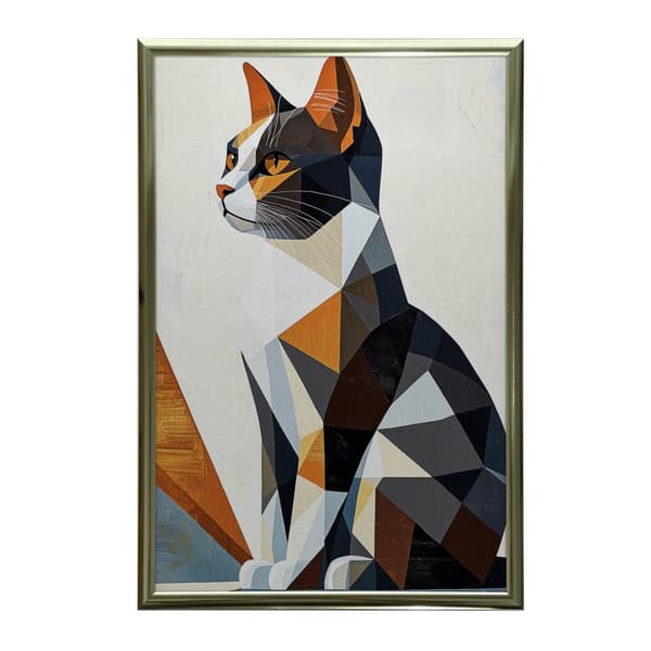 Geometry of Cat in Modern Landscape Geometry of Cat in Modern Landscape, 50x70 cm, lys egetræsramme, 230 gsm mat papir