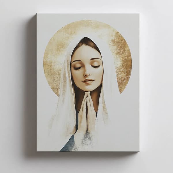 Jomfru Marias bøn med en gylden glorie Jomfru Marias bøn med en gylden glorie, 30x40 cm, uindrammet, 230 gsm mat papir