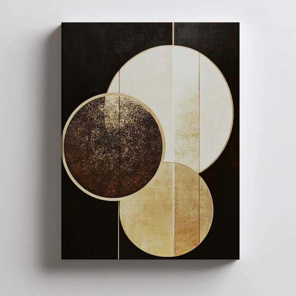 Abstrakt plakat med tre hjul Abstrakt plakat med tre hjul, 60x90 cm, sort aluminiumsramme, 230 gsm mat papir