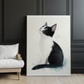 Pikkukuva 10 / 10: Kitty in White Kitty in White, 30x40 cm, tummanruskea puurunko, 230 gsm mattapaperi