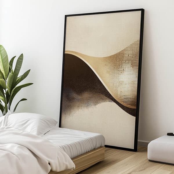 Wave of Dots - abstrakt plakat Wave of Dots - abstrakt plakat, 30x40 cm, uindrammet, premium lærred på båreramme