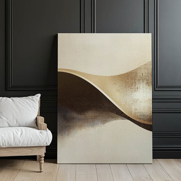 Wave of Dots - abstrakt plakat Wave of Dots - abstrakt plakat, 30x40 cm, uindrammet, premium lærred på båreramme