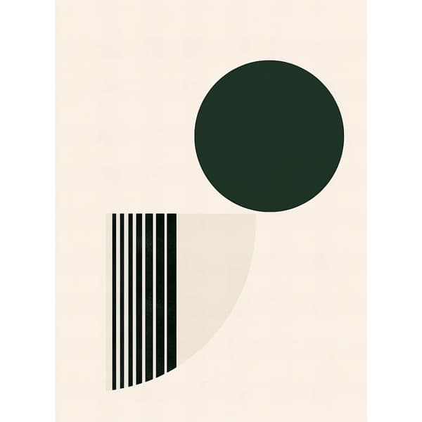 Abstrakt grøn cirkel på hvid baggrund Abstrakt grøn cirkel på hvid baggrund, 30x40 cm, sort aluminiumsramme, 230 gsm mat papir
