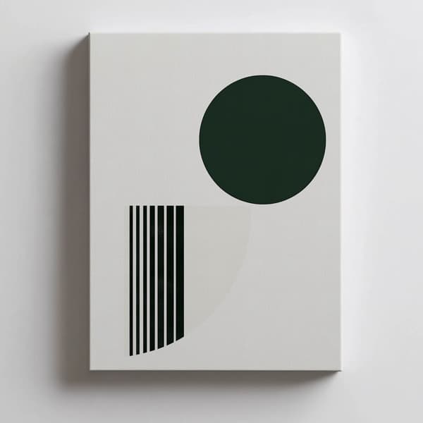 Abstrakt grön cirkel på vit bakgrund Abstrakt grön cirkel på vit bakgrund, 50x70 cm, svart aluminiumram, 230 gsm matt papper