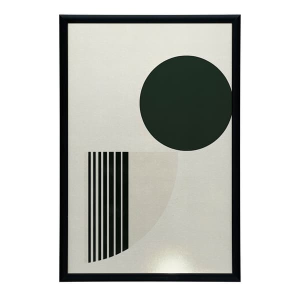 Abstrakt grön cirkel på vit bakgrund Abstrakt grön cirkel på vit bakgrund, 50x70 cm, svart aluminiumram, 230 gsm matt papper