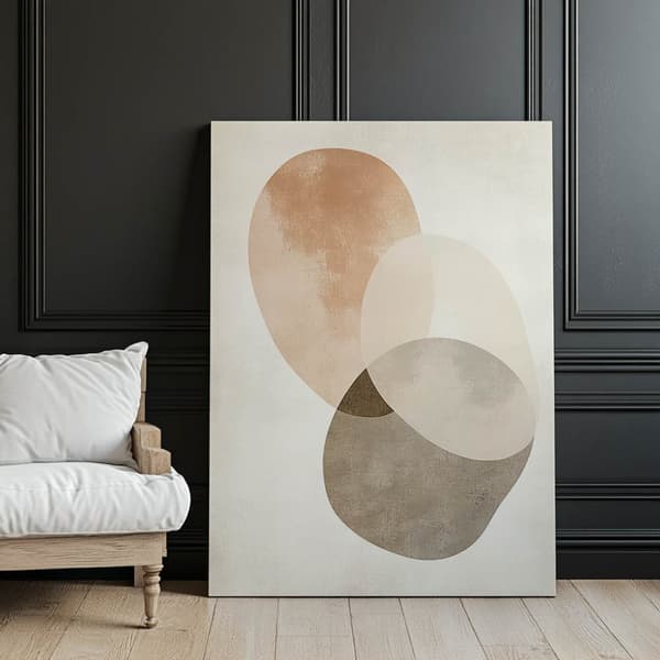 Abstraktit ympyrät - Minimalistinen taide Abstrakti ympyrät - Minimalistinen taide, 40x50 cm, kultainen alumiinikehys, 230 gsm mattapaperi