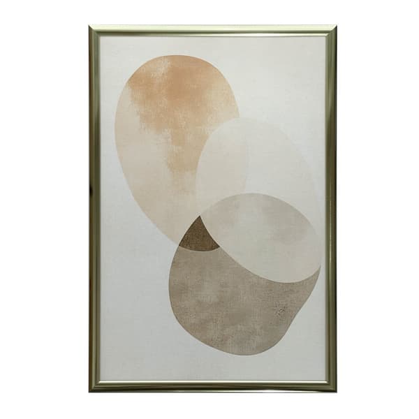 Abstraktit ympyrät - Minimalistinen taide Abstrakti ympyrät - Minimalistinen taide, 40x50 cm, kultainen alumiinikehys, 230 gsm mattapaperi