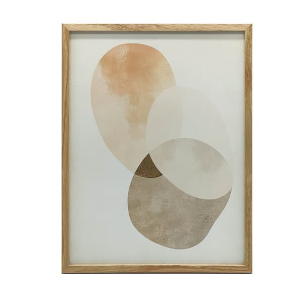 Abstraktit ympyrät - Minimalistinen taide Abstrakti ympyrät - Minimalistinen taide, 40x50 cm, kultainen alumiinikehys, 230 gsm mattapaperi