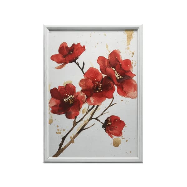 Røde blomster - Minimalistisk plakat Røde blomster - Minimalistisk plakat, 60x90 cm, sort aluminiumsramme, 230 gsm mat papir
