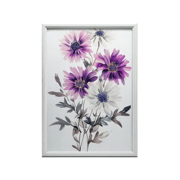 Kukkakoostumus akvarellivärillä Kukkakoostumus akvarellivärillä, 50x70 cm, vaalea tammipuukehys, 230 gsm mattapaperi
