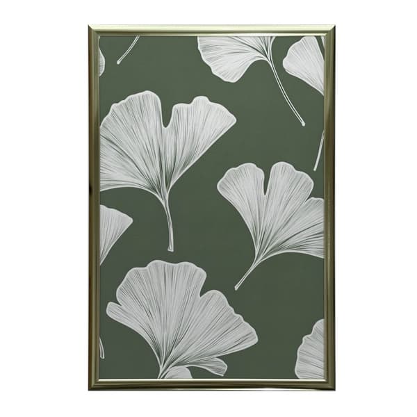 Minimalistinen Ginkgo Biloba Leaves -juliste Minimalistinen Ginkgo Biloba Leaves -juliste, 30x40 cm, kultainen alumiinikehys, 230 gsm mattapaperi