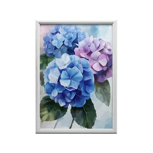 Hortensiablommor i pastellfärger Hortensiablommor i pastellfärger, 50x70 cm, oinramad, premiumduk på bårram