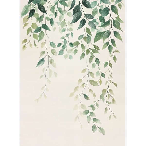 Minimalistisk plakat med grønne blade Minimalistisk plakat med grønne blade, 50x70 cm, uindrammet, premium lærred på båreramme
