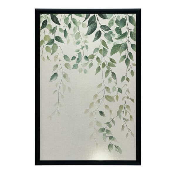Minimalistisk plakat med grønne blade Minimalistisk plakat med grønne blade, 50x70 cm, uindrammet, premium lærred på båreramme