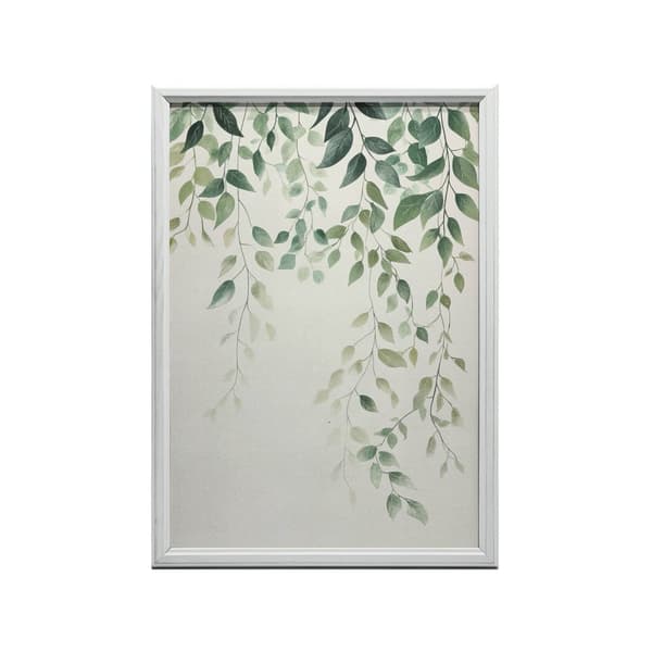 Minimalistisk plakat med grønne blade Minimalistisk plakat med grønne blade, 50x70 cm, uindrammet, premium lærred på båreramme