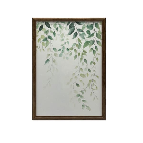 Minimalistinen juliste vihreillä lehdillä Minimalistinen juliste vihreillä lehdillä, 70x100 cm, vaalea tammipuukehys, 230 gsm mattapaperi