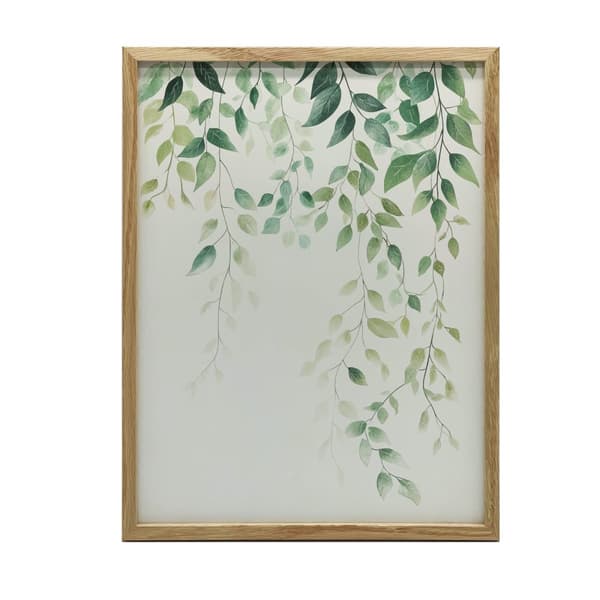 Minimalistinen juliste vihreillä lehdillä Minimalistinen juliste vihreillä lehdillä, 70x100 cm, vaalea tammipuukehys, 230 gsm mattapaperi