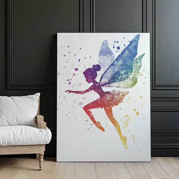 Fairytale fairy Fairytale fairy, 70x100 cm, mørkebrun træramme, 230 gsm mat papir