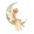 Miniatyrbillede 3 af 10: Fairy on the moon Fairy on the moon, 40x50 cm, sort aluminiumsramme, 230 gsm mat papir