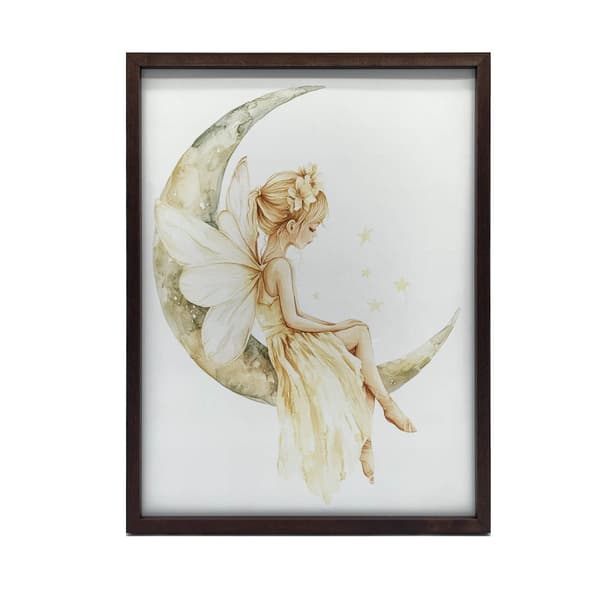 Fairy on the moon Fairy on the moon, 70x100 cm, guld aluminiumsramme, 230 gsm mat papir