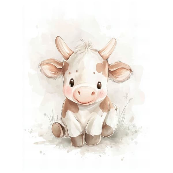 Smiling cow Smiling cow, 40x50 cm, guld aluminiumsramme, 230 gsm mat papir