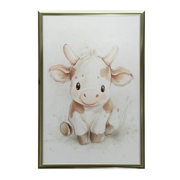 Smiling cow Smiling cow, 40x50 cm, guld aluminiumsramme, 230 gsm mat papir