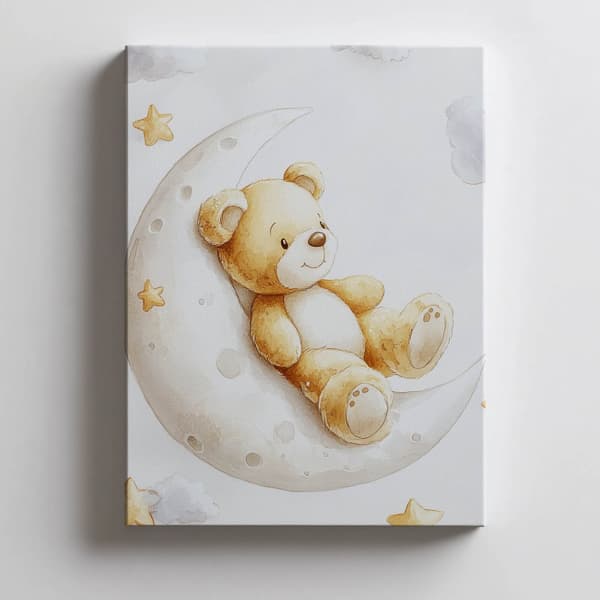 Teddy Bear on the Moon Teddy Bear on the Moon, 30x40 cm, guld aluminiumram, 230 gsm matt papper