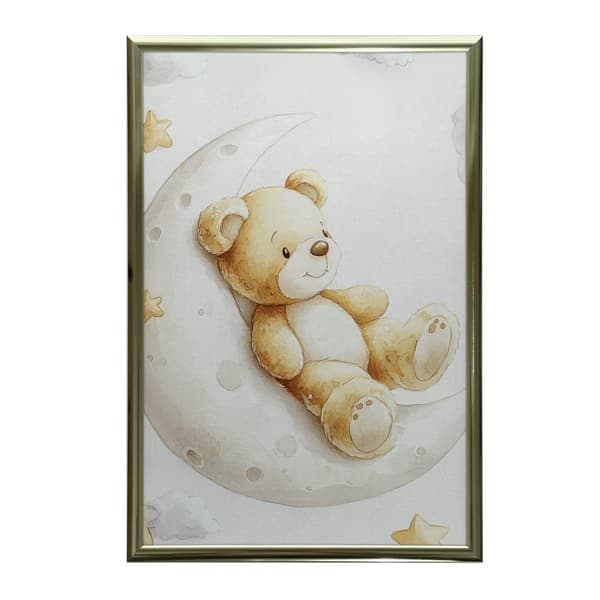 Teddy Bear on the Moon Teddy Bear on the Moon, 30x40 cm, guld aluminiumram, 230 gsm matt papper