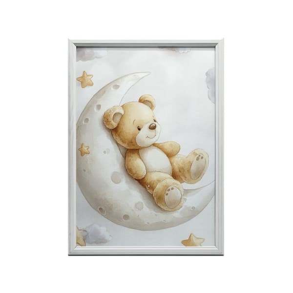 Teddy Bear on the Moon Teddy Bear on the Moon, 30x40 cm, guld aluminiumram, 230 gsm matt papper