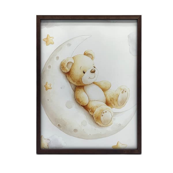 Teddy Bear on the Moon Teddy Bear on the Moon, 30x40 cm, guld aluminiumram, 230 gsm matt papper