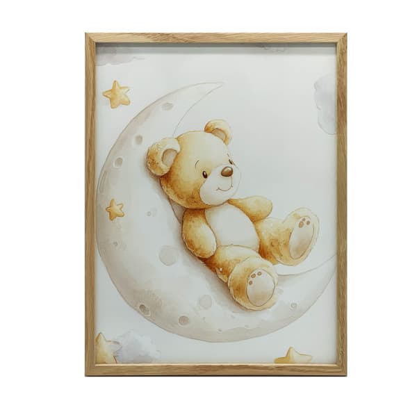 Teddy Bear on the Moon Teddy Bear on the Moon, 30x40 cm, guld aluminiumram, 230 gsm matt papper