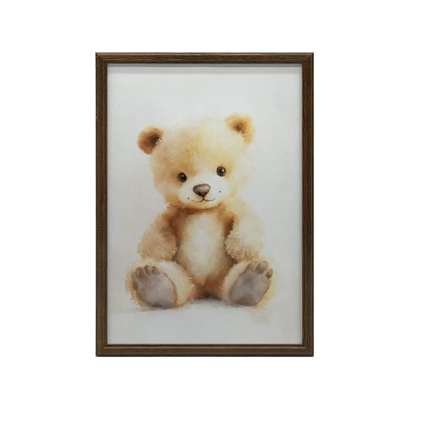 Plys sød bamse Plys sød bamse, 30x40 cm, lys egetræsramme, 230 gsm mat papir