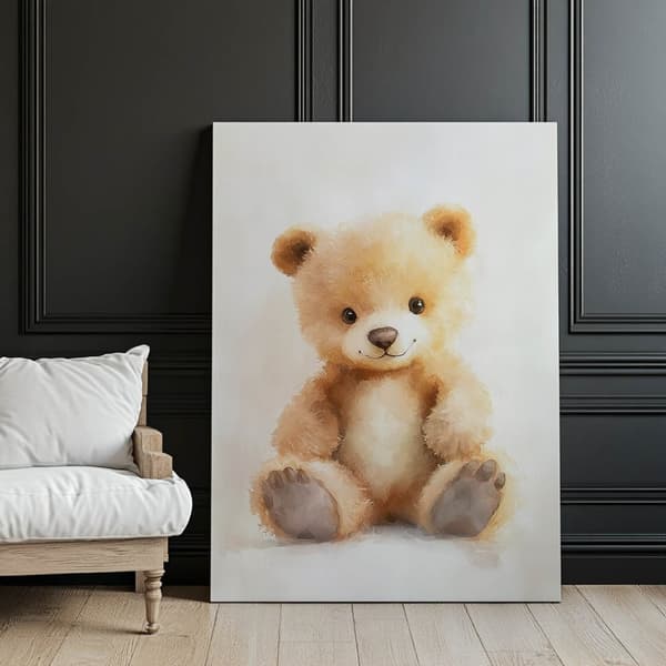 Plys sød bamse Plys sød bamse, 30x40 cm, uindrammet, 230 gsm mat papir