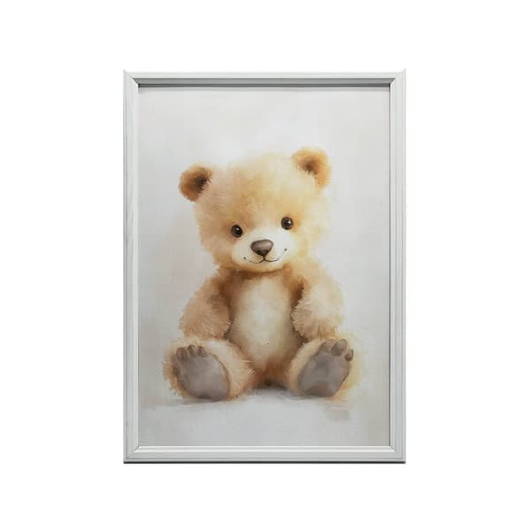 Plys sød bamse Plys sød bamse, 70x100 cm, guld aluminiumsramme, 230 gsm mat papir