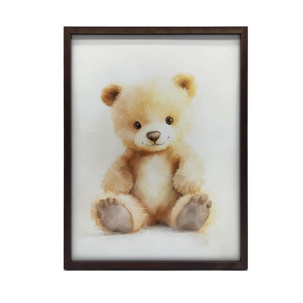Plys sød bamse Plys sød bamse, 70x100 cm, guld aluminiumsramme, 230 gsm mat papir