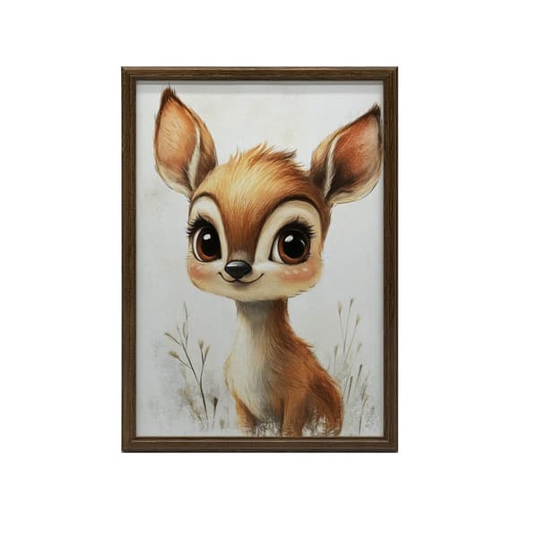 Little Deer with Big Eyes Little Deer with Big Eyes, 40x50 cm, svart aluminiumram, 230 gsm matt papper