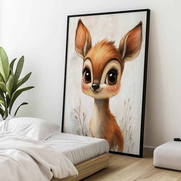 Lille hjort med store øjne Lille hjort med store øjne, 60x90 cm, uindrammet, 230 gsm mat papir